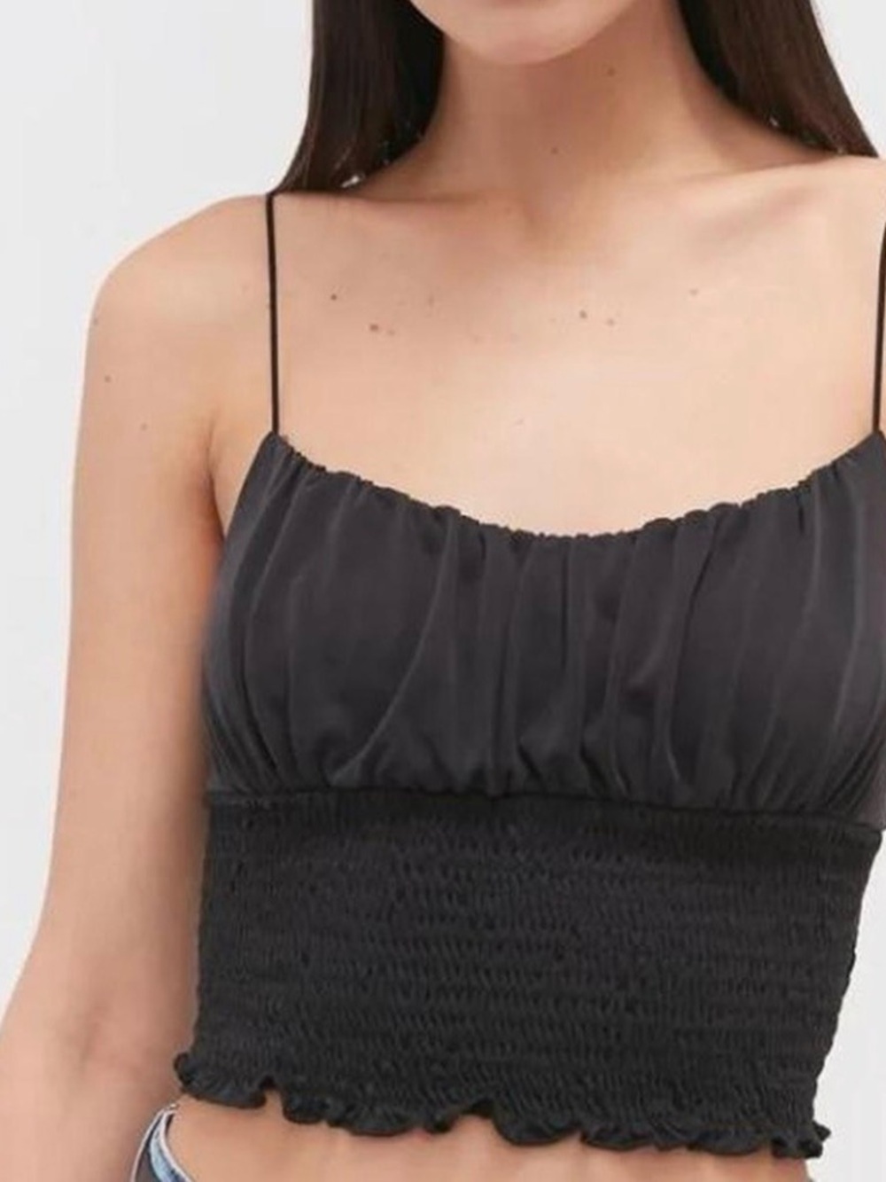 NWT BLACK SPAGHETTI STRAP CROP TOP